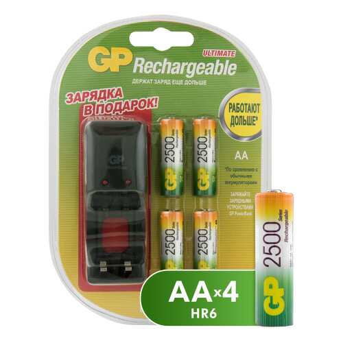 Зарядное устройство + аккумуляторы GP AA (PB330GSCW250BB5-2CR4) 4 шт. 1300 mAh в Онлайн Трейд