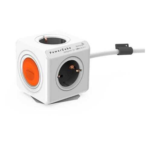 Удлинитель Allocacoc PowerCube Remote 1512/EUEXRM, 4 розетки, 1,5 м, White/Orange в Онлайн Трейд