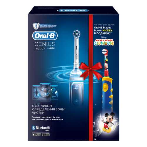 Электрическая зубная щетка Braun Oral-B Genius 8200 White + Kids D10.513K Mickey в Онлайн Трейд